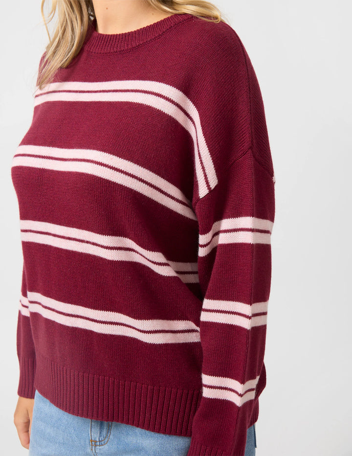 Bianca Jumper | Maroon/Pink