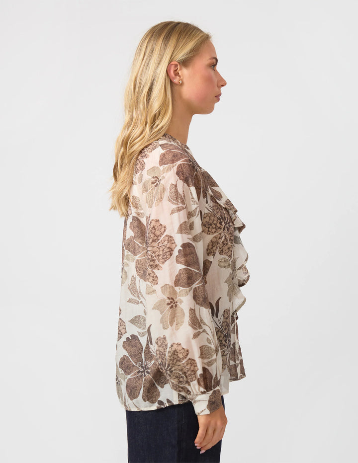 Gina Blouse | Brown Floral