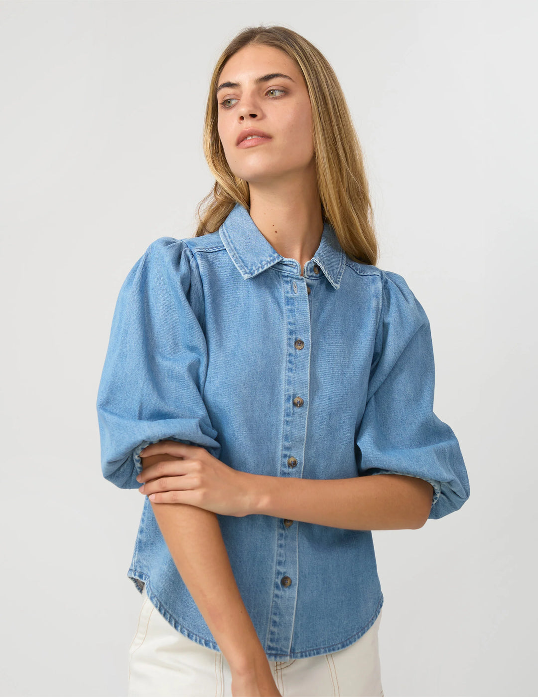 Piper Denim Shirt | Mid Blue