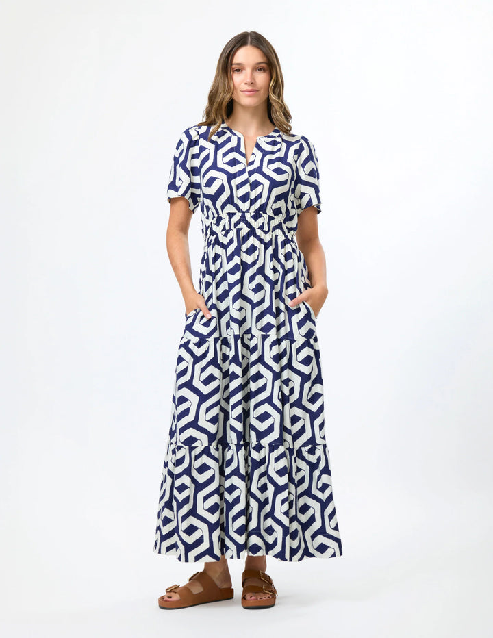 Vittoria Dress | Indigo Geo