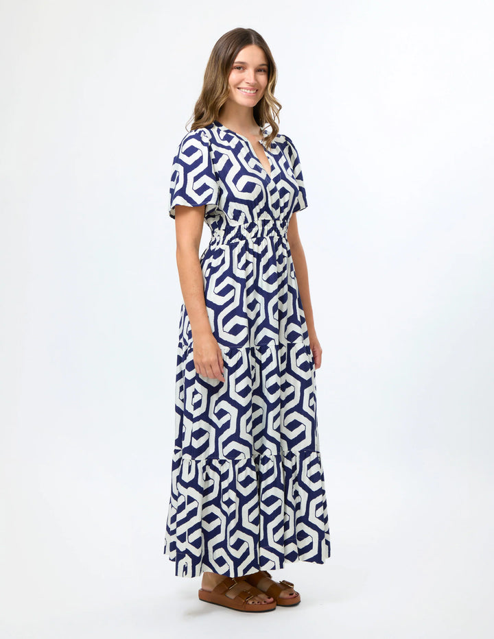 Vittoria Dress | Indigo Geo