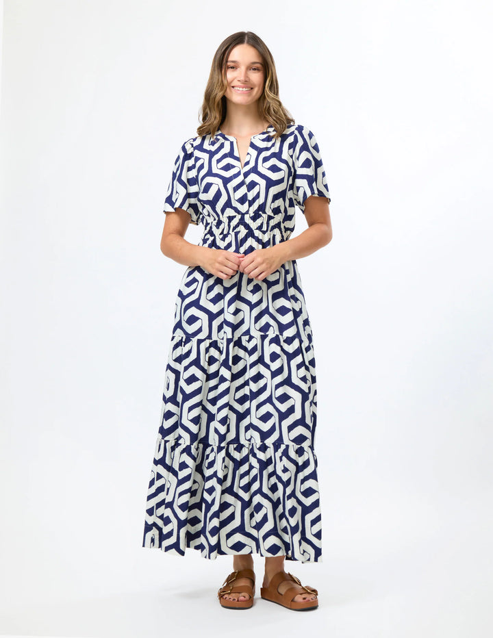 Vittoria Dress | Indigo Geo