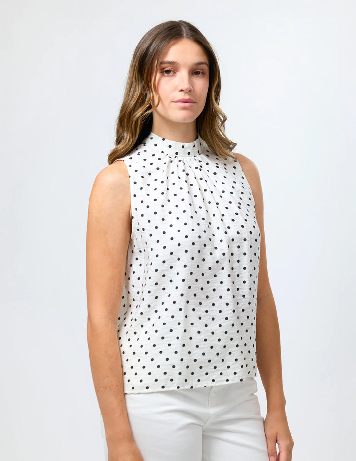 Ramone Blouse | White/Black Spot