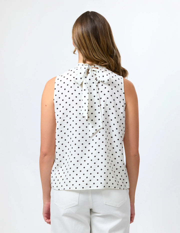 Ramone Blouse | White/Black Spot