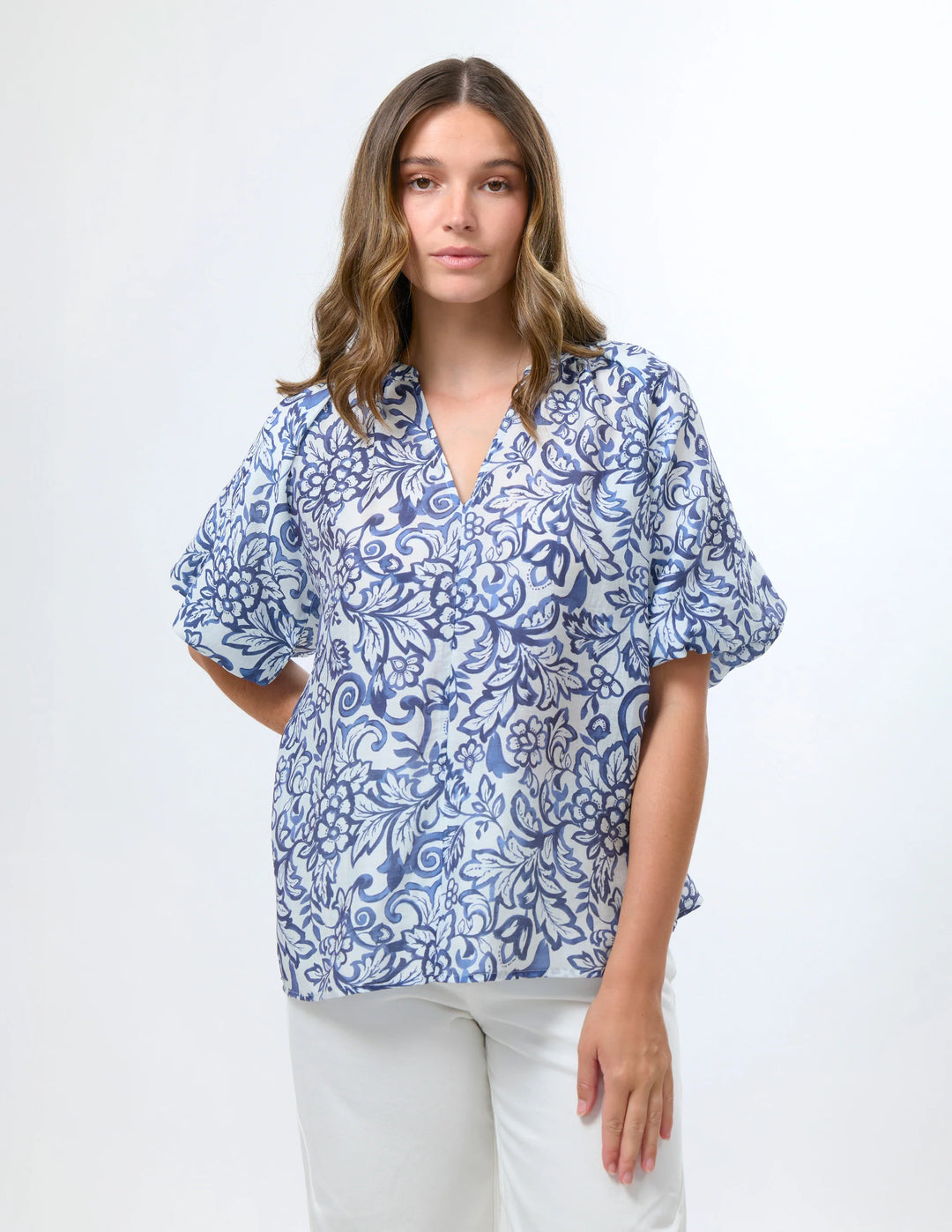 Sonnet Blouse | Blue Hibiscus