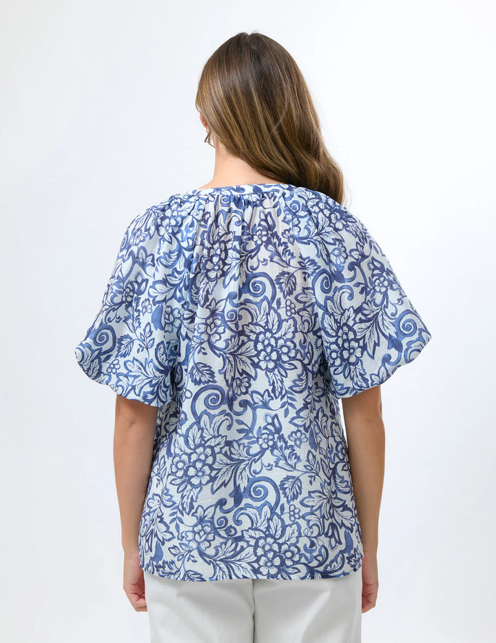 Sonnet Blouse | Blue Hibiscus