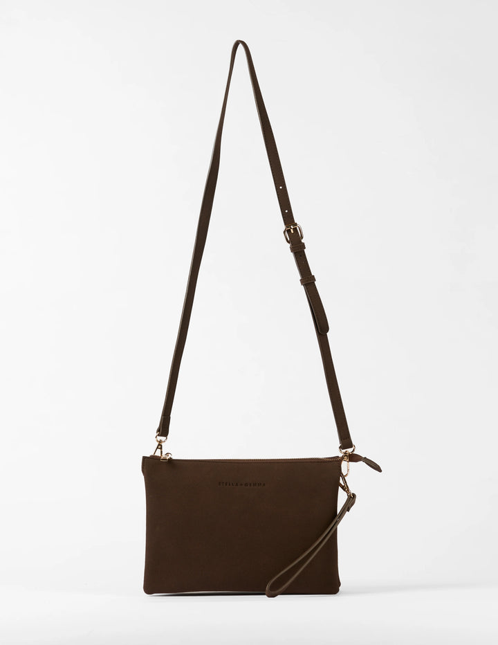 Frankie Multi Pouch Bag | Choc Suede