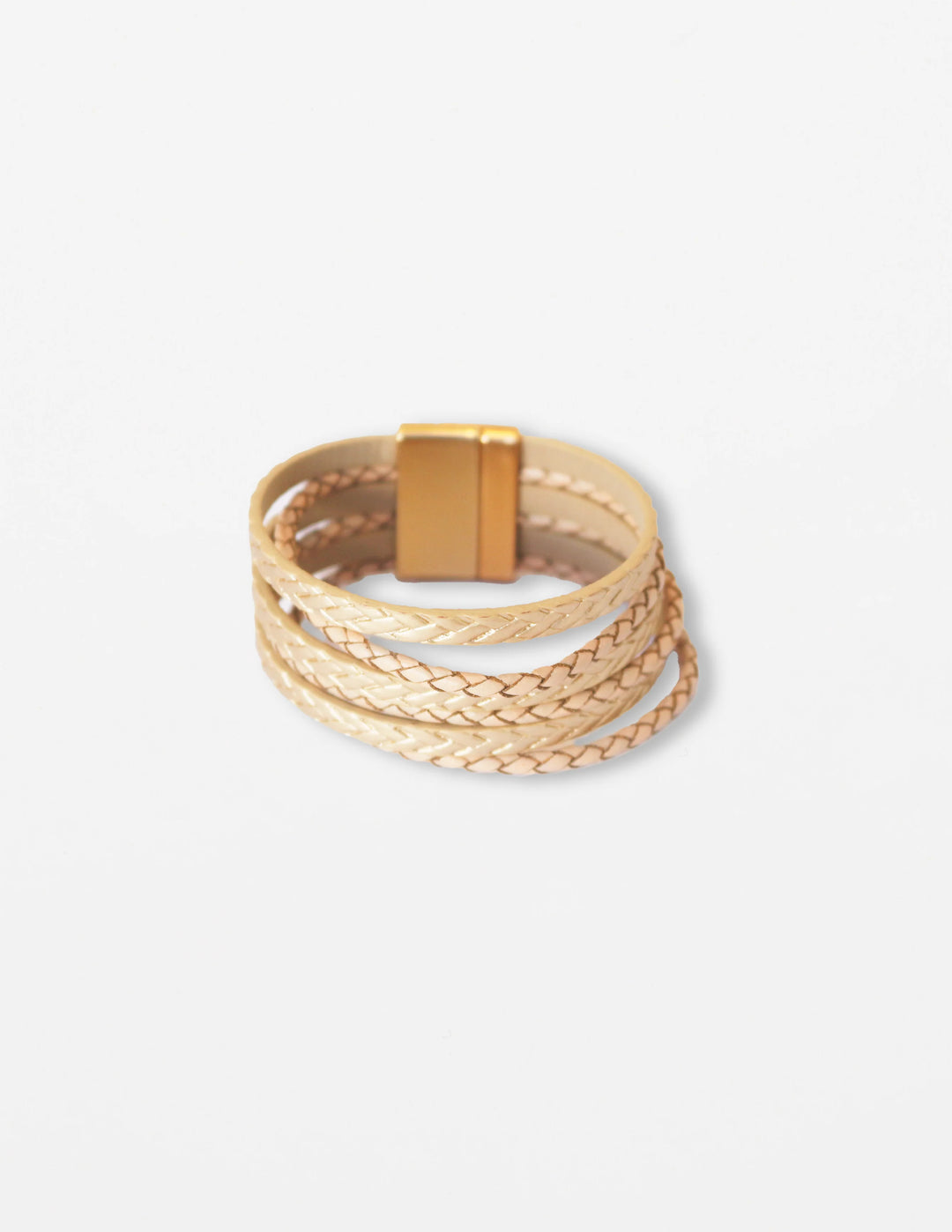 Bracelet | Gold/Beige Plaits
