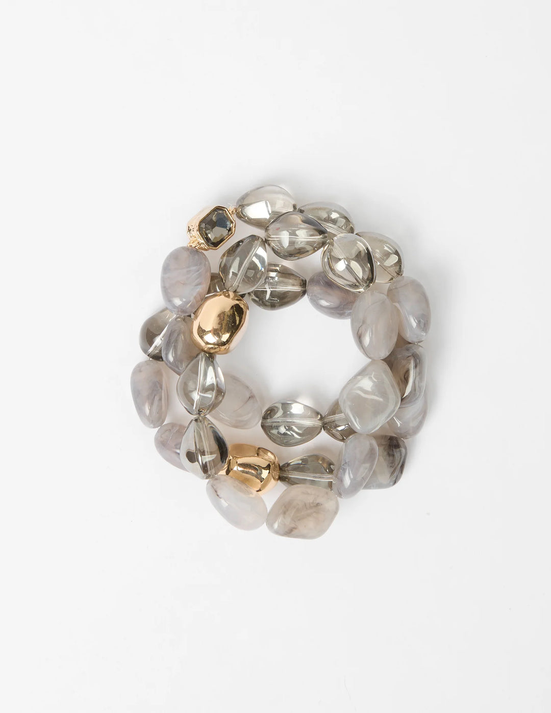 Bracelet 3 Set | Chunky Grey/Gold