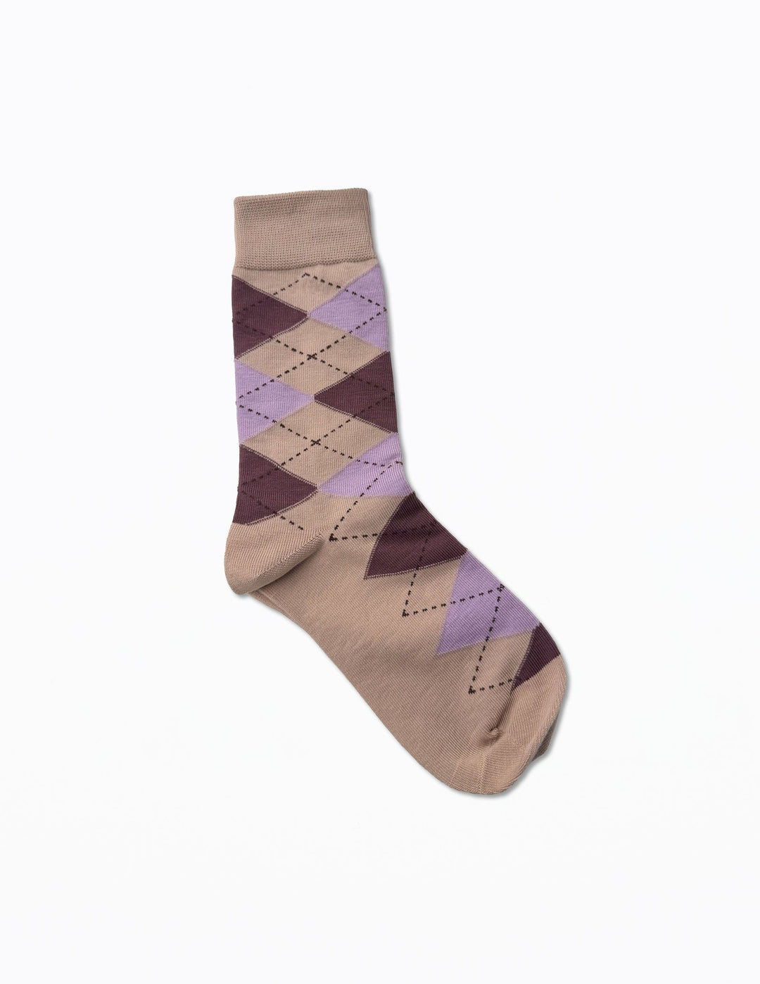 Socks | Tan/Purple/Choc Jacqured
