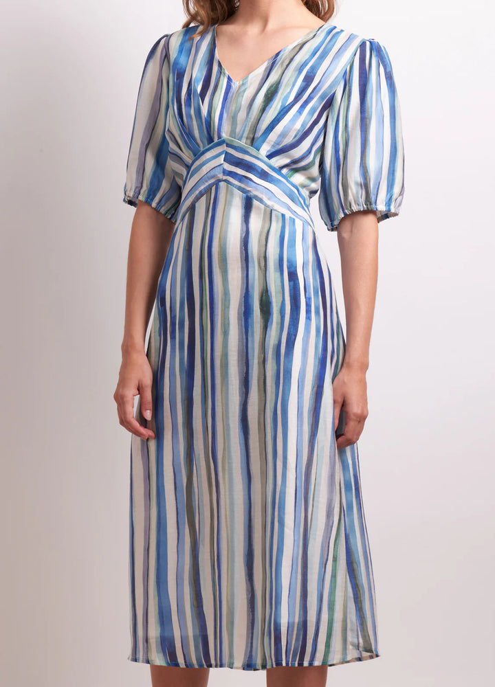 Draw The Line Dress | Azure Stripe