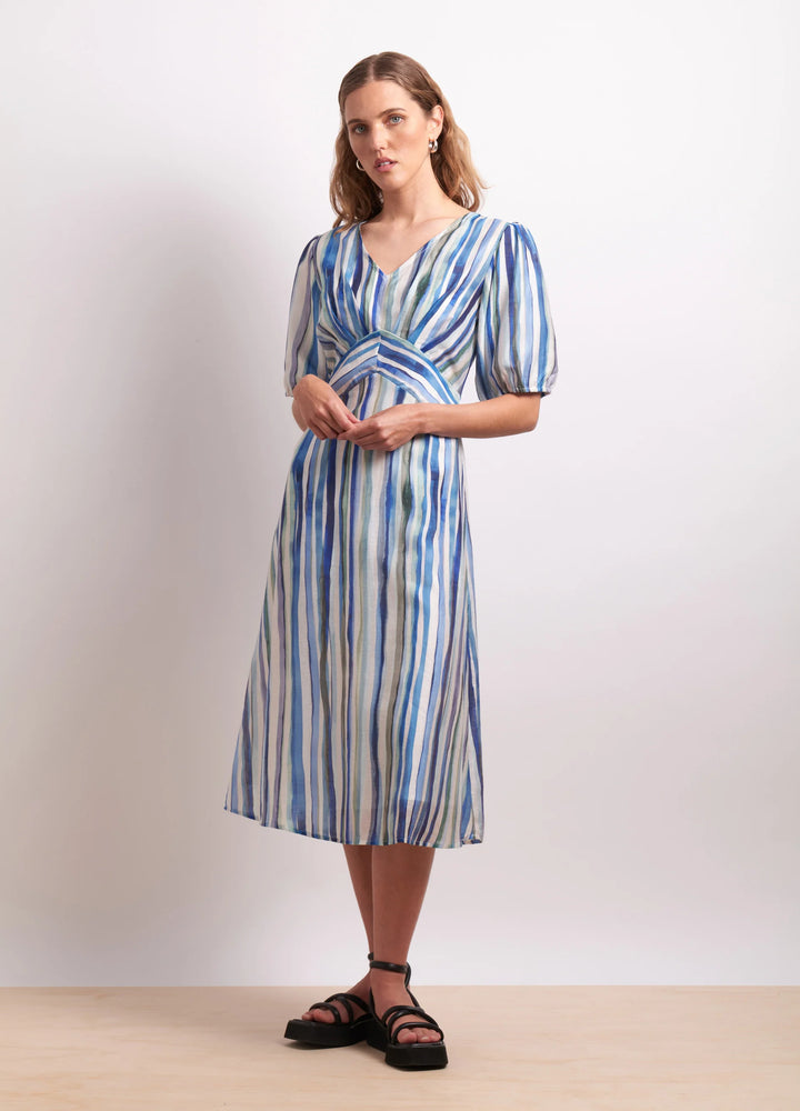 Draw The Line Dress | Azure Stripe