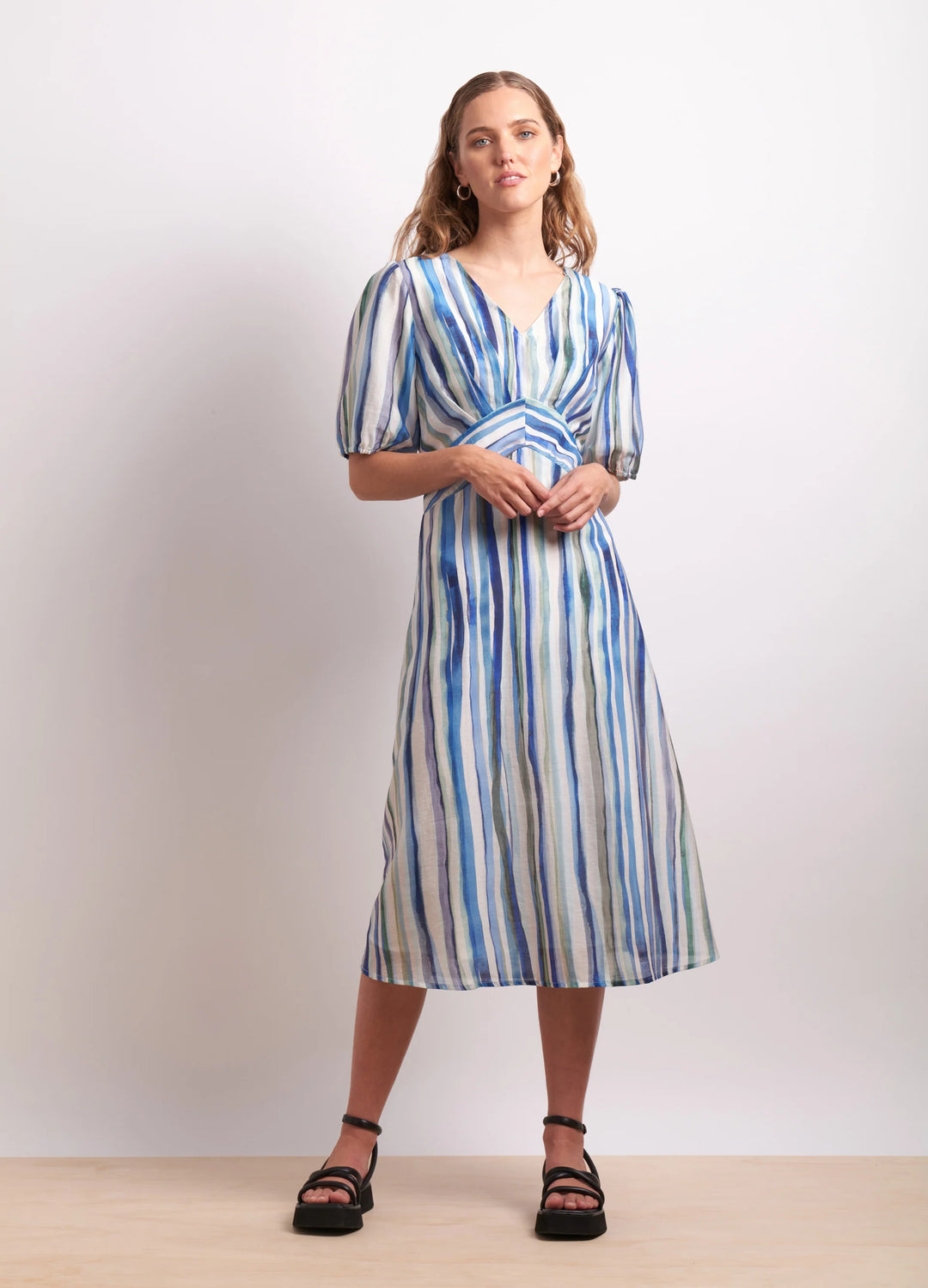 Draw The Line Dress | Azure Stripe