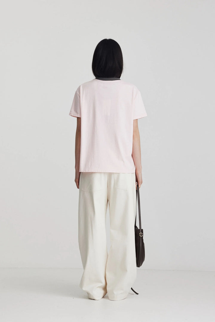 Aiden Tee | Soft Pink/Charcoal