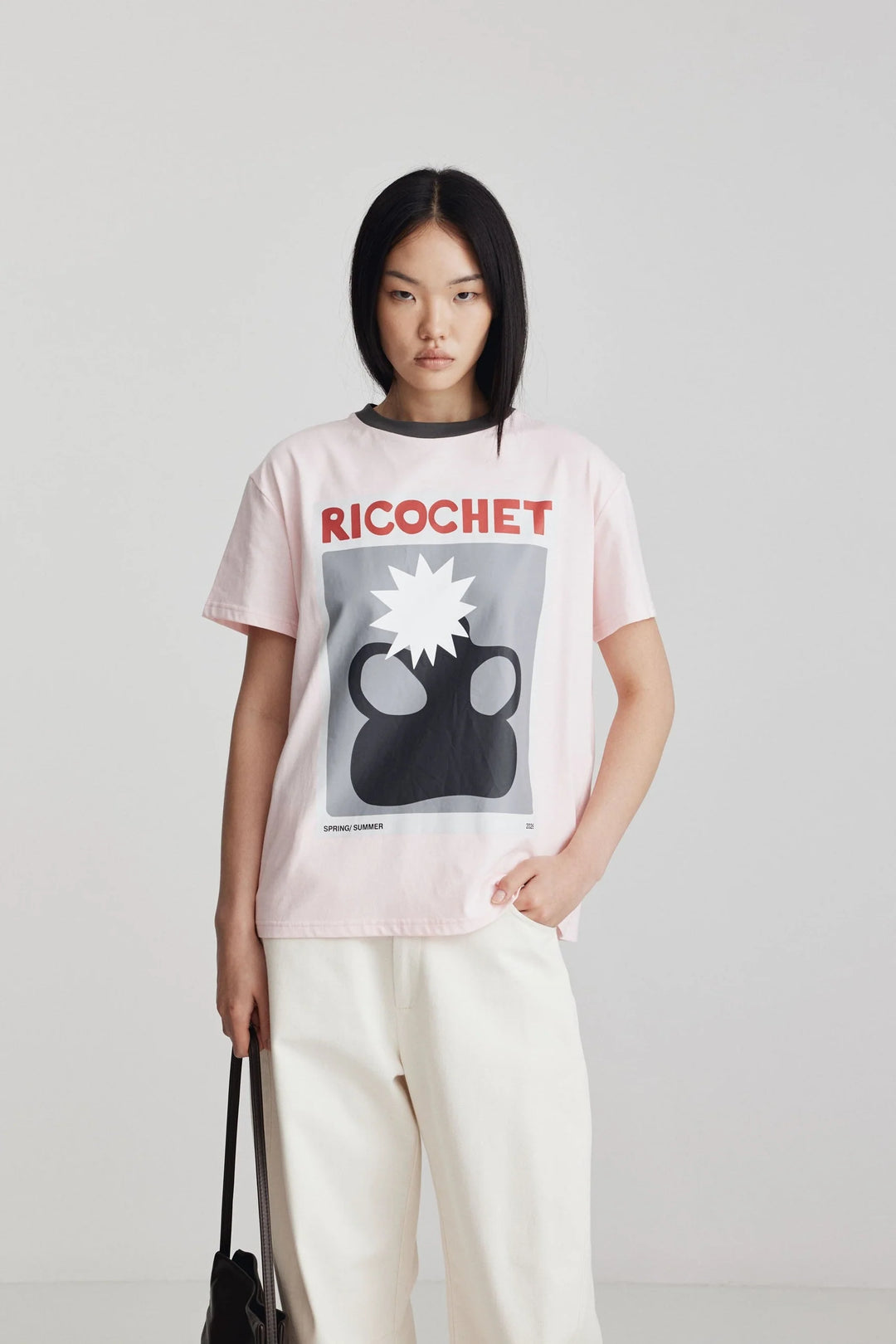 Aiden Tee | Soft Pink/Charcoal