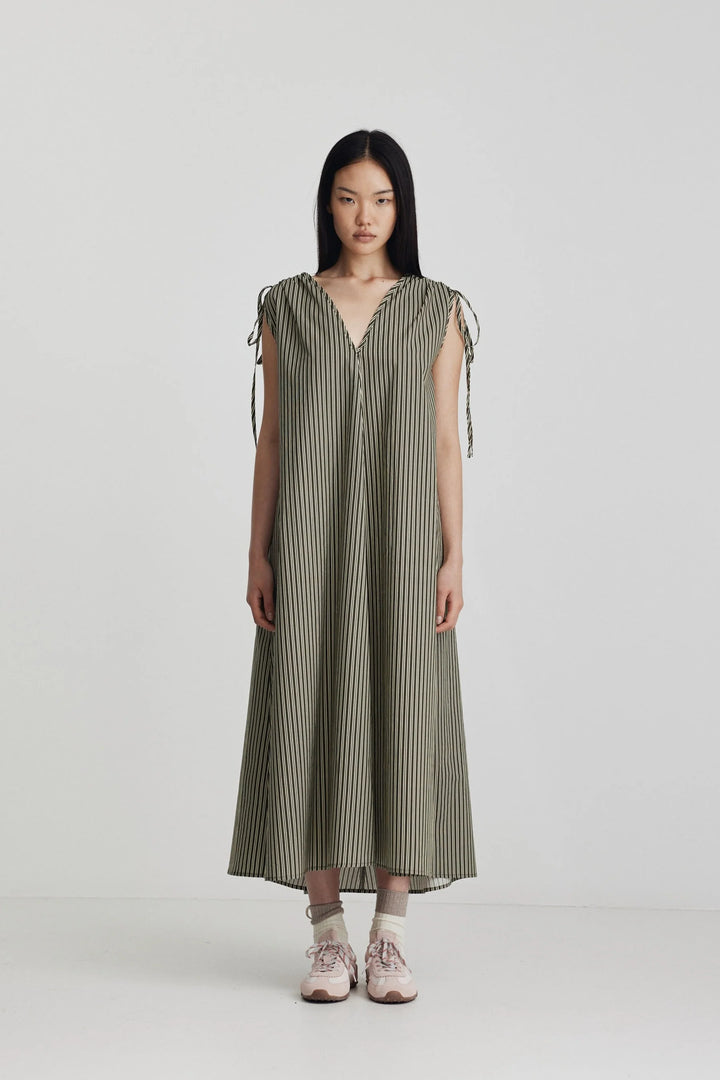 Armadi Dress | Khaki/Butter Stripe