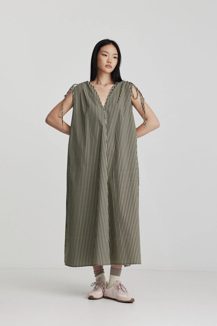 Armadi Dress | Khaki/Butter Stripe