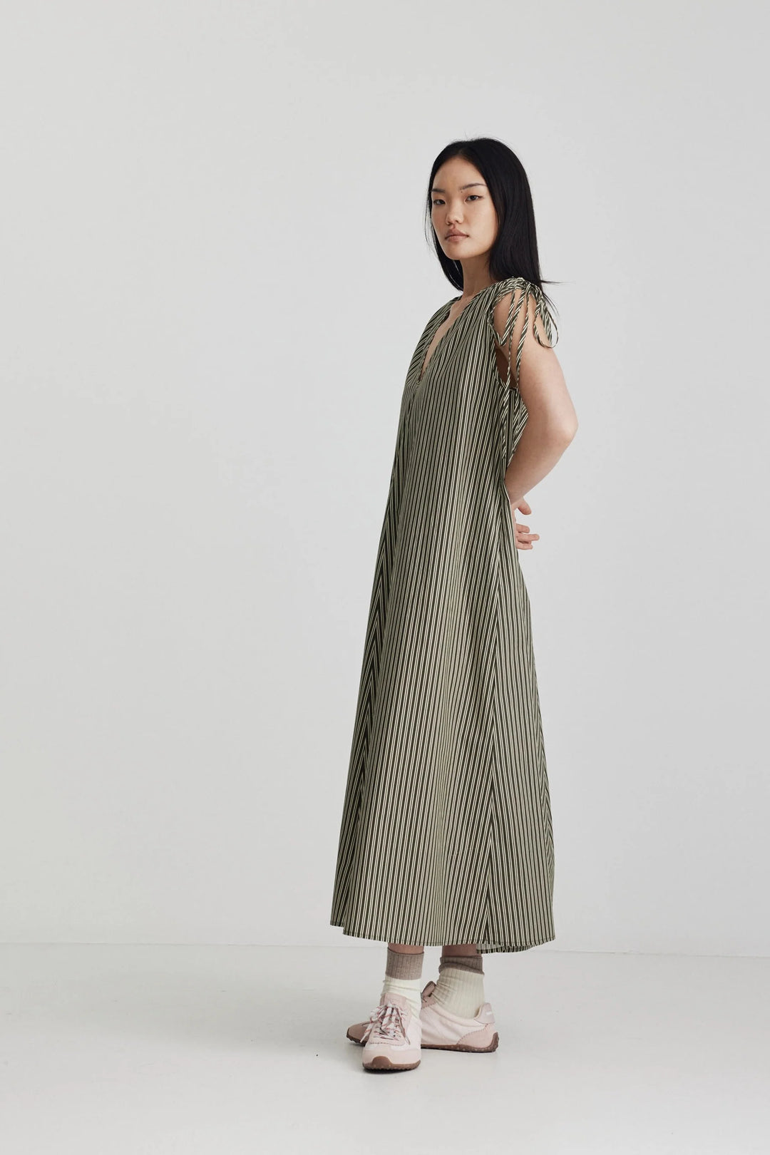 Armadi Dress | Khaki/Butter Stripe