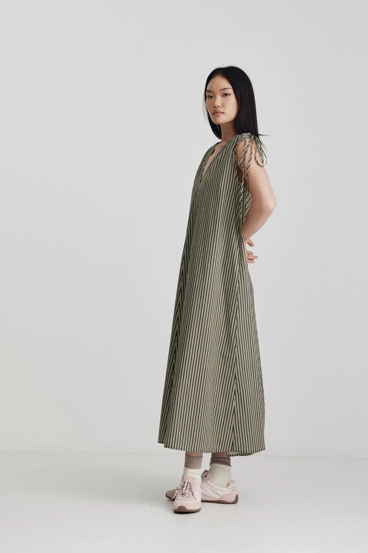 Armadi Dress | Khaki/Butter Stripe