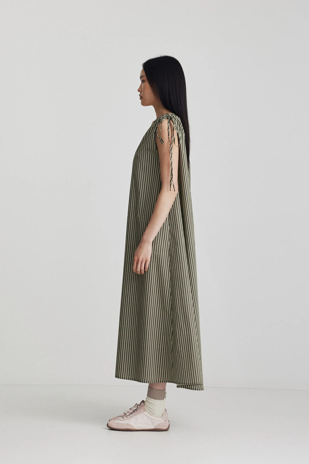 Armadi Dress | Khaki/Butter Stripe