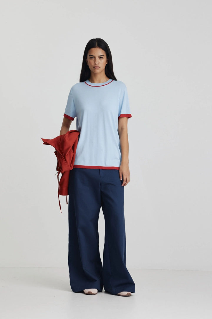 Florent Knit | Ice/Bright Red
