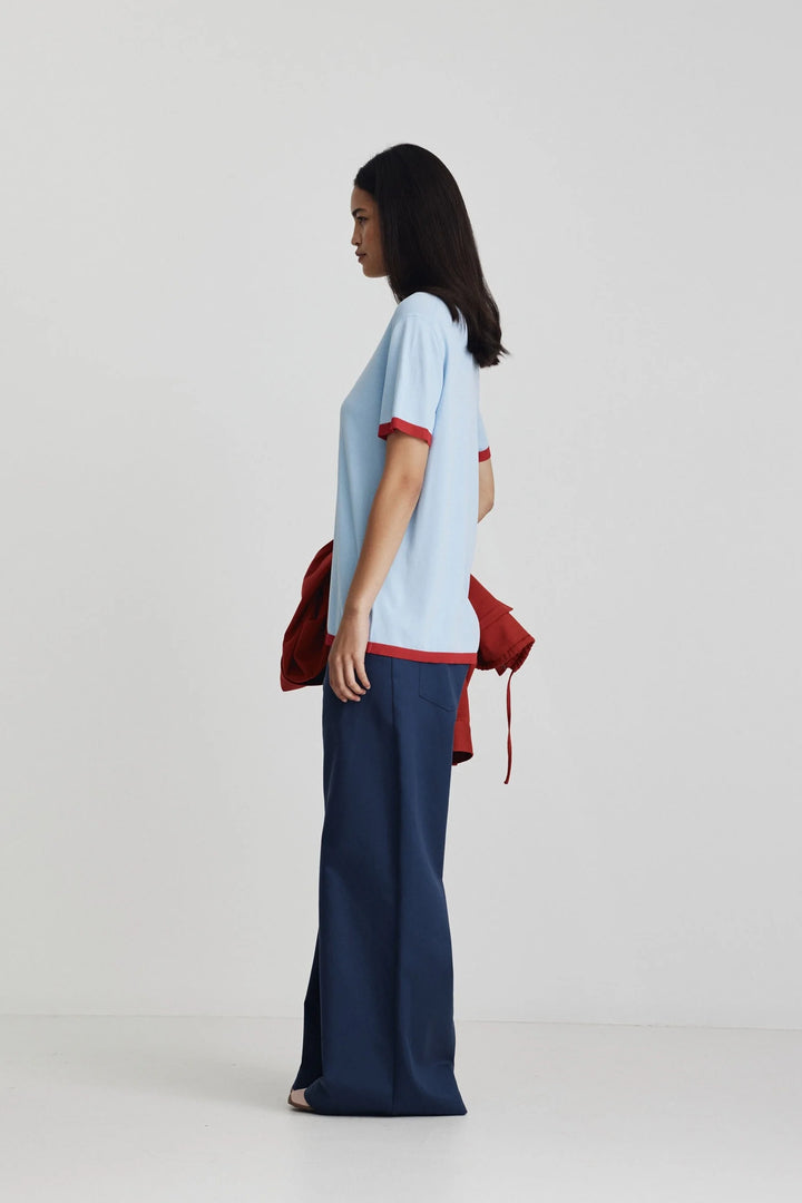 Florent Knit | Ice/Bright Red