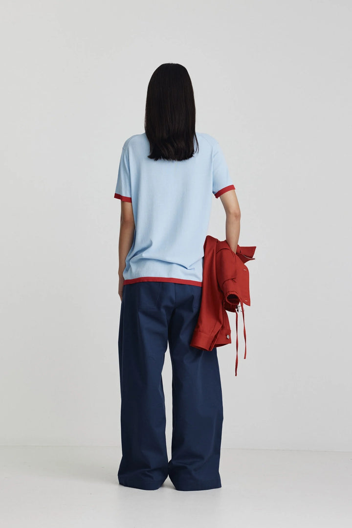 Florent Knit | Ice/Bright Red