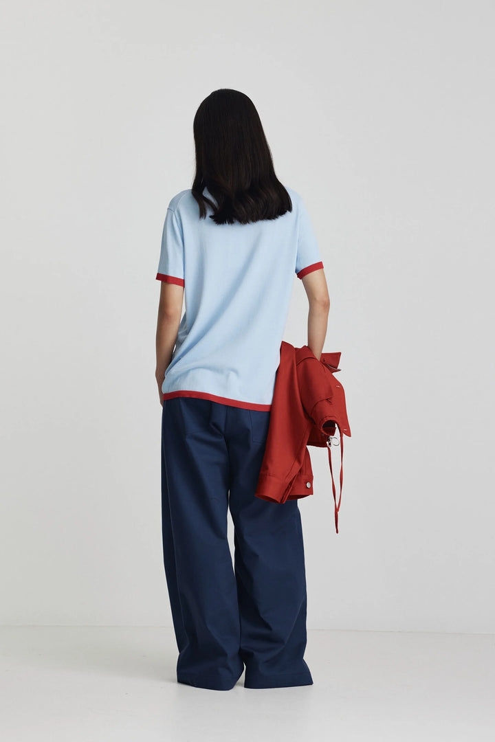 Florent Knit | Ice/Bright Red