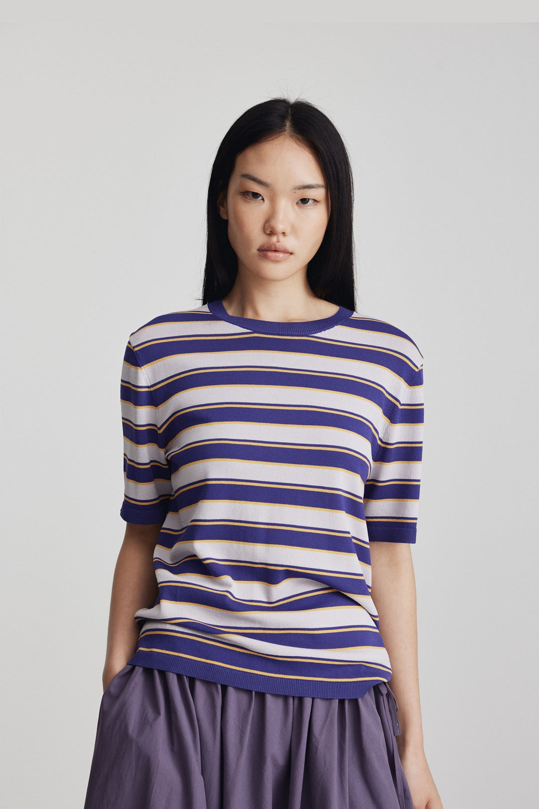 Francisco Knit Tee | Lilac/Dark Purple
