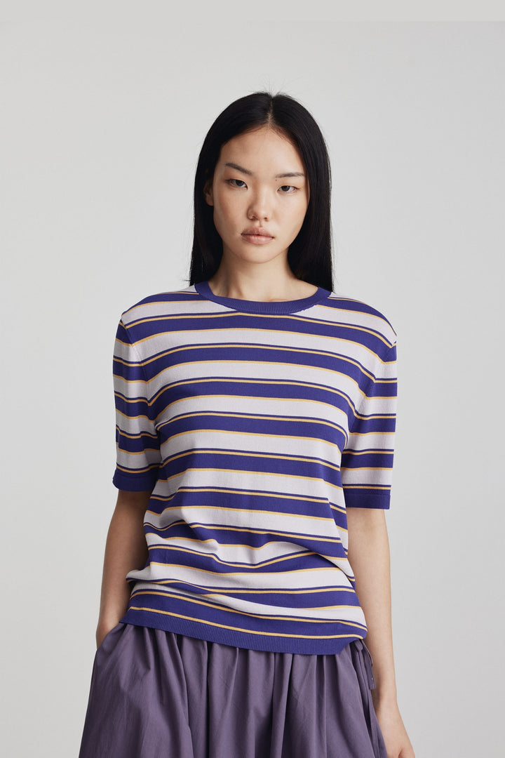 Francisco Knit Tee | Lilac/Dark Purple
