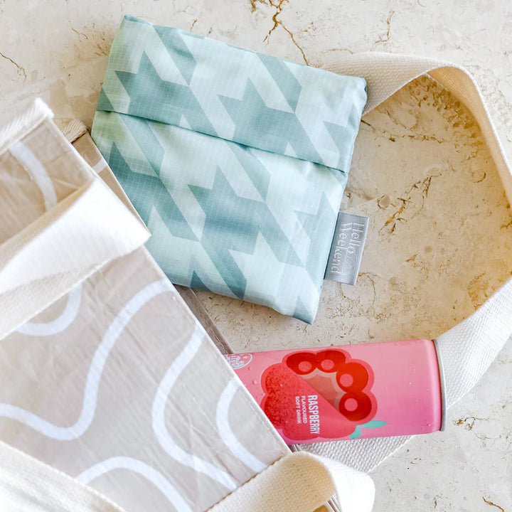 Shopper Bag | Sage Houndstooth