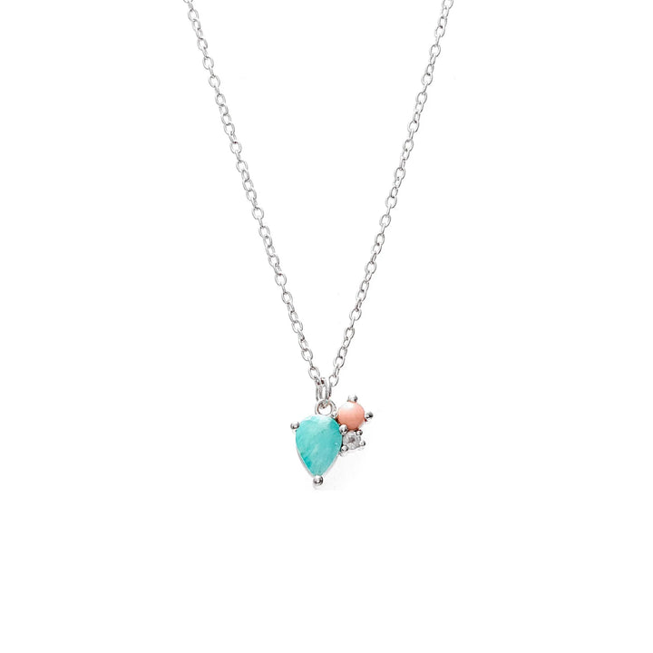 Bloom Necklace | Amazonite/Pink Opal/RQ/Silver