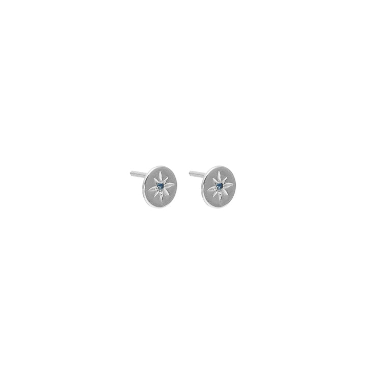 Petite North Star Studs | Blue Sapphire/Silver
