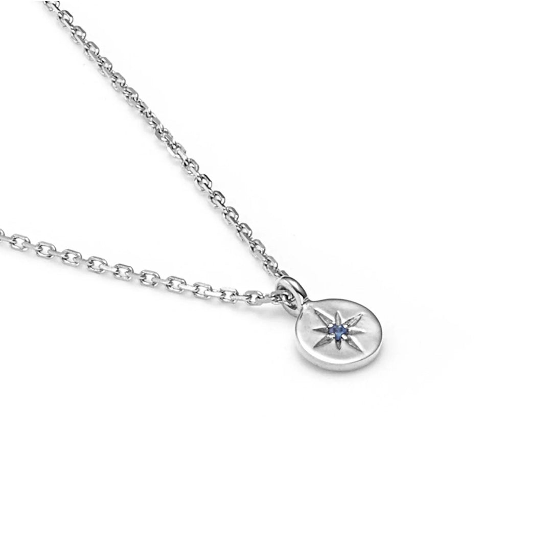 Petite North Star Necklace | Blue Sapphire/Silver