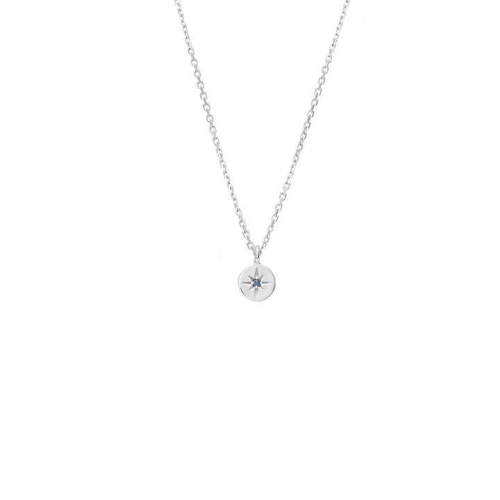Petite North Star Necklace | Blue Sapphire/Silver