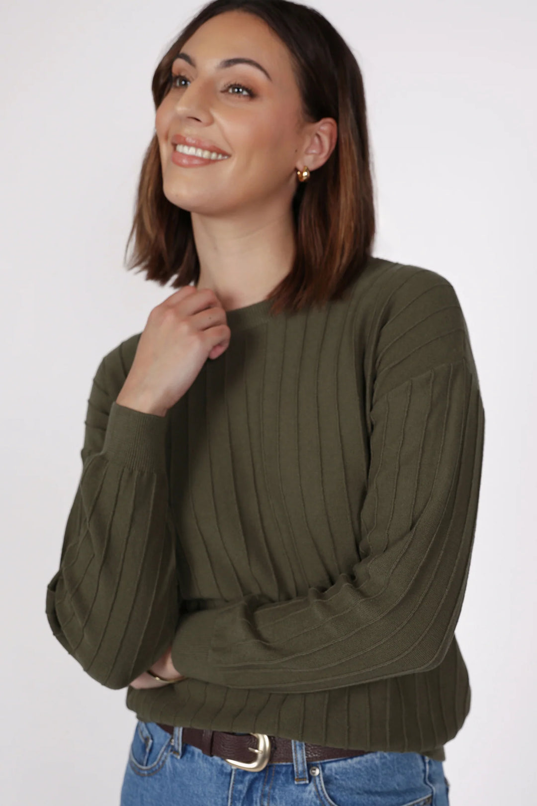 Soleil Knit Sweater | Olive