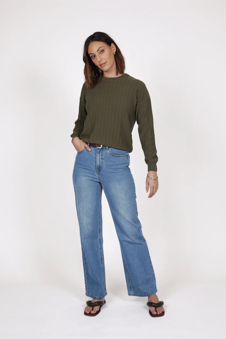 Soleil Knit Sweater | Olive