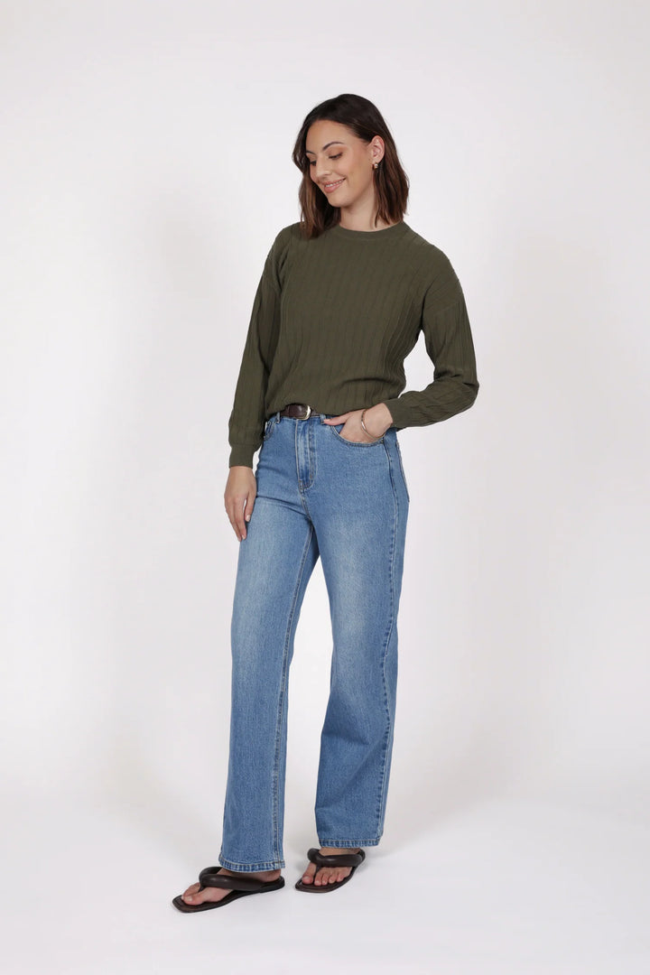 Soleil Knit Sweater | Olive