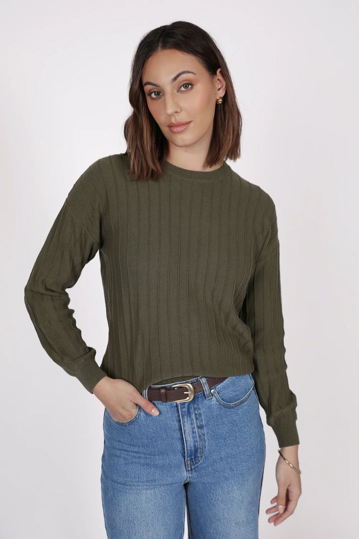 Soleil Knit Sweater | Olive