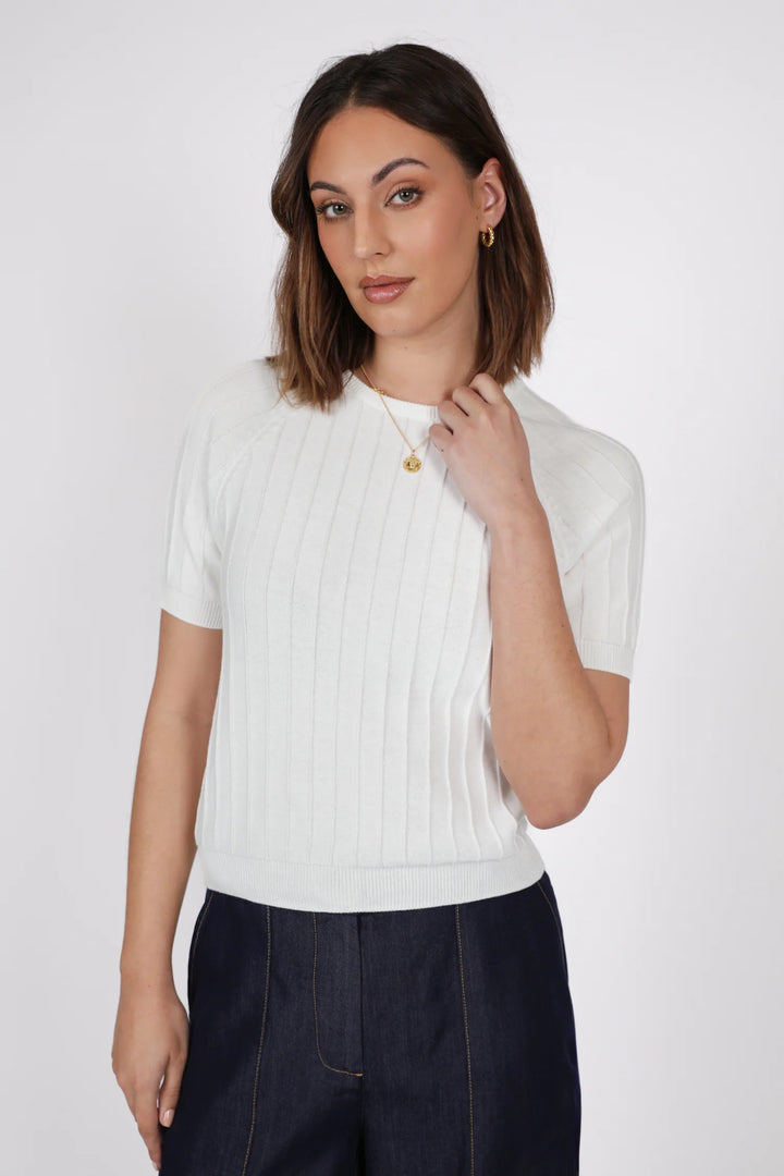 Soleil Knit Tee | Ivory