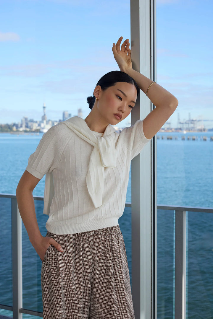 Soleil Knit Tee | Ivory