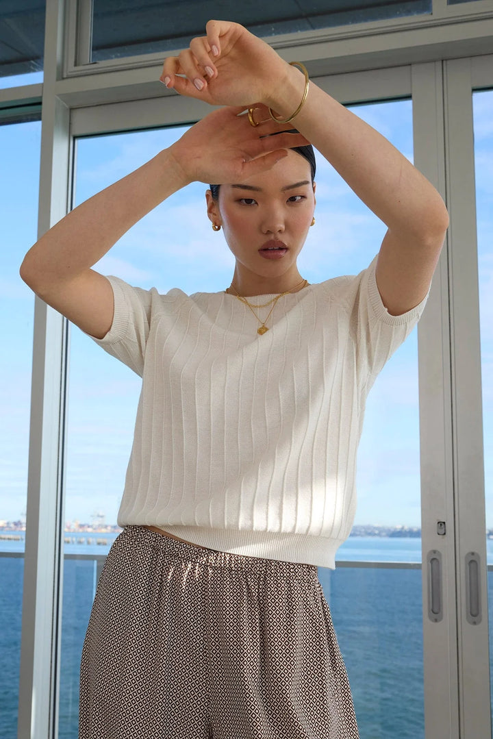 Soleil Knit Tee | Ivory