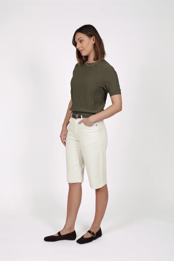 Soleil Knit Tee | Olive