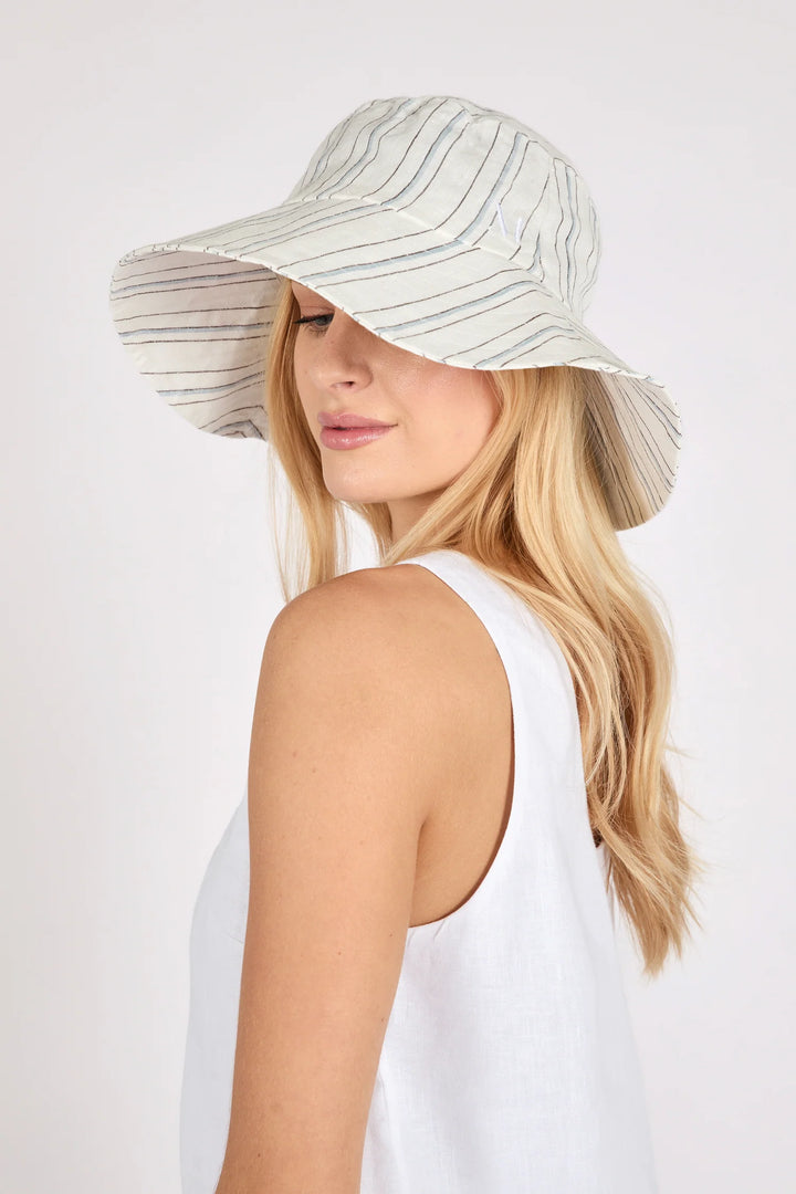 Soleil Linen Hat | Coastal Sripe