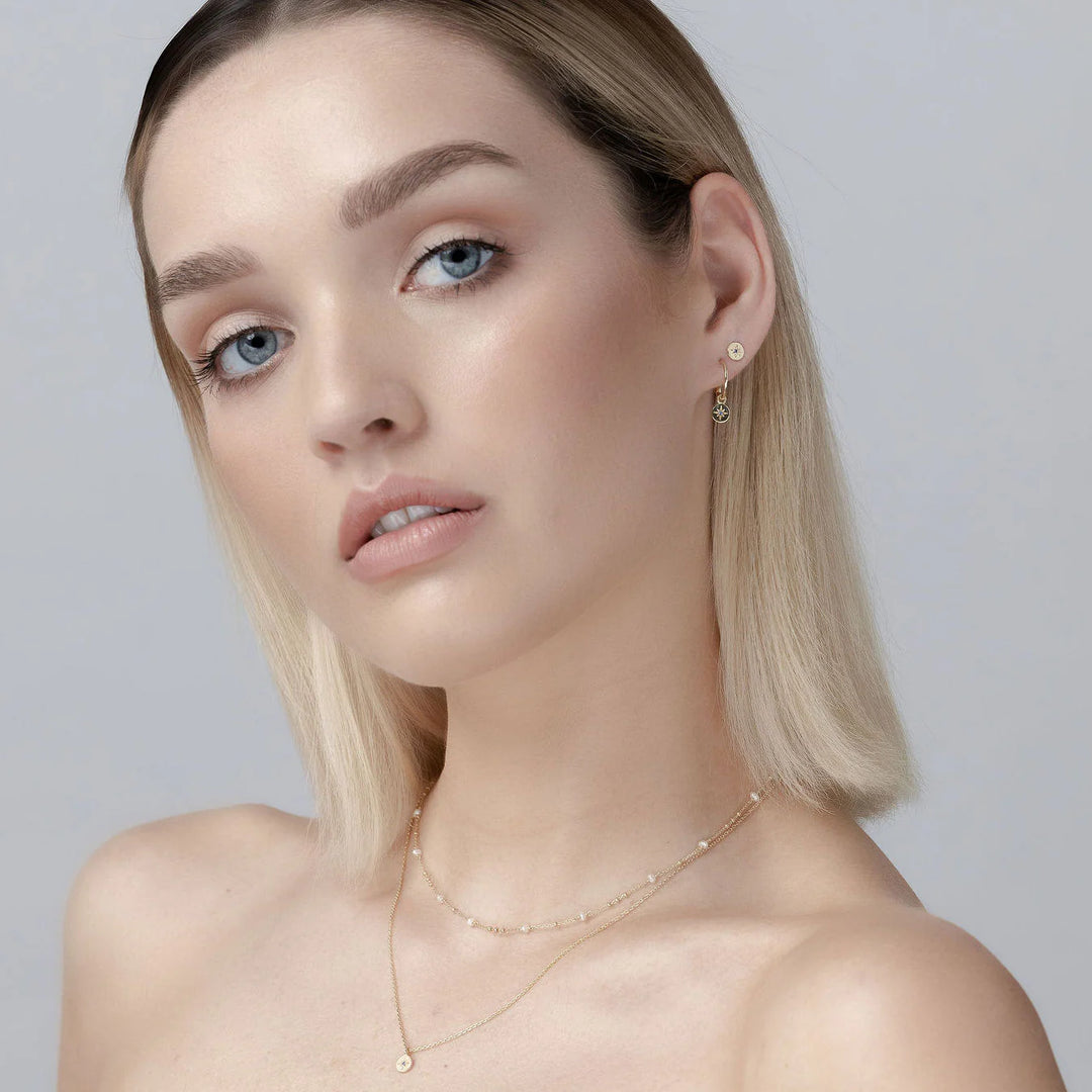 Petite North Star Studs | Blue Sapphire/Gold