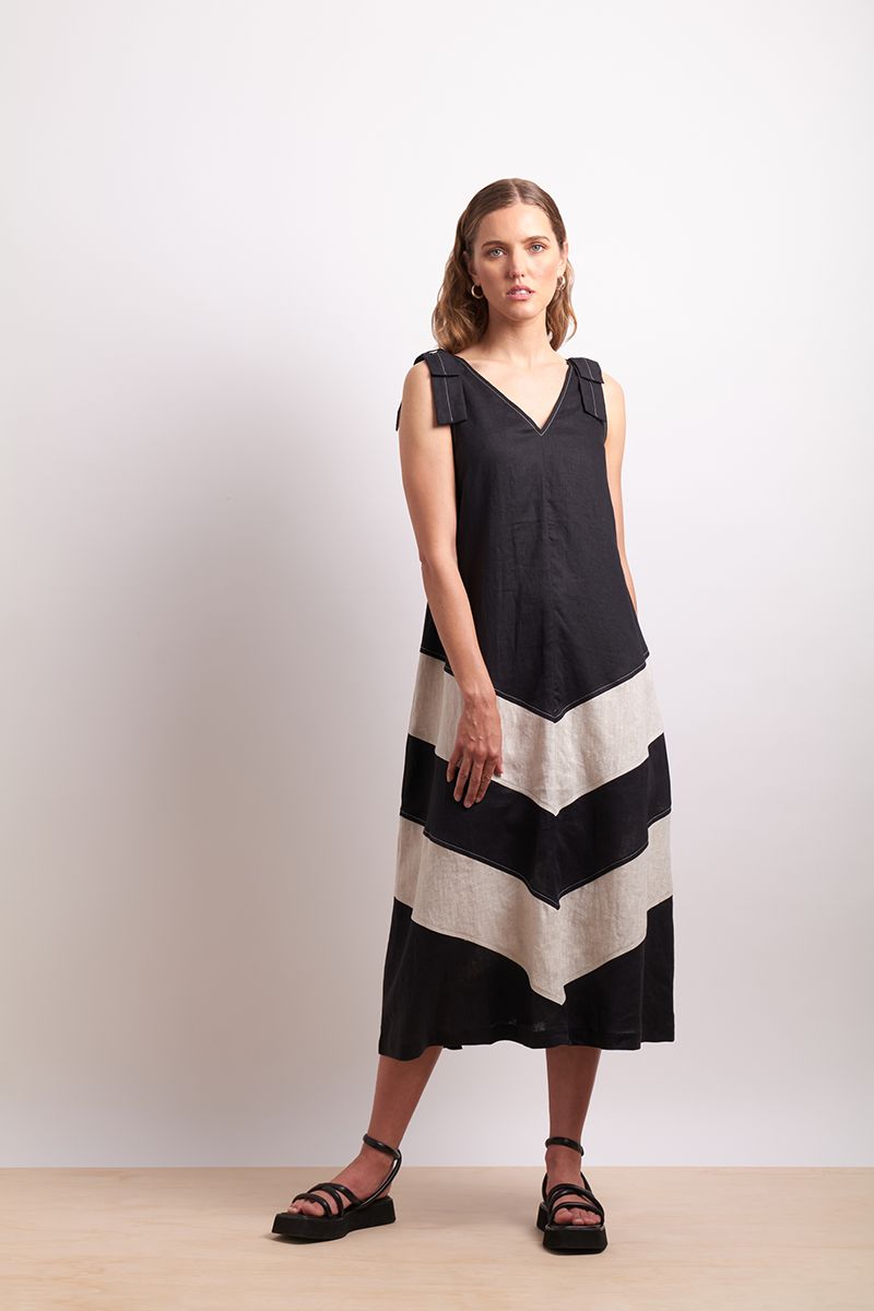 The Mixer Dress | Bk/Sesame