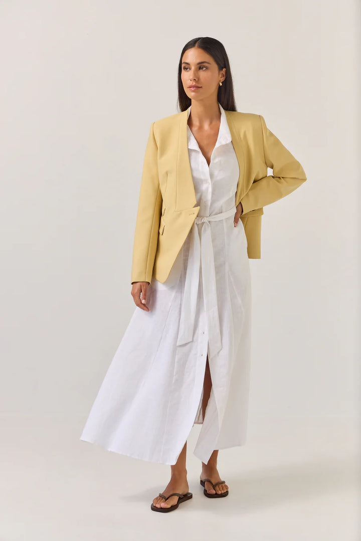 Godet Shirt Dress | White