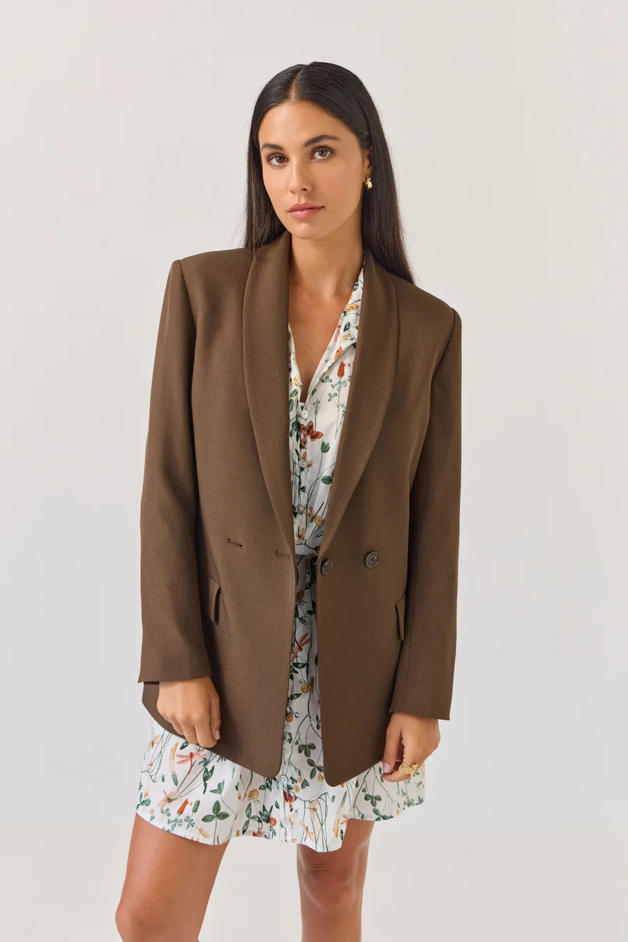 Longline Blazer | Bitter Chocolate