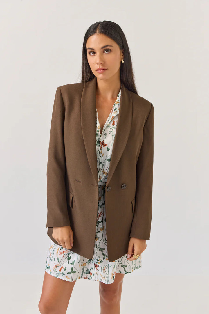 Longline Blazer | Bitter Chocolate