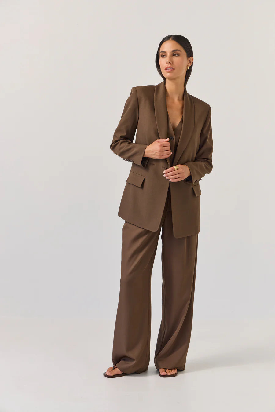 Longline Blazer | Bitter Chocolate